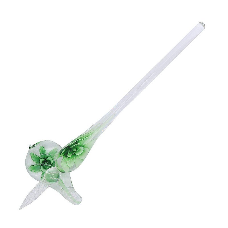 SIPLIV Crystal Glass Intarsia Dip Pen Fountain Pen Kit Vintage Calligraphy Signatures Pen, Green - Image 3